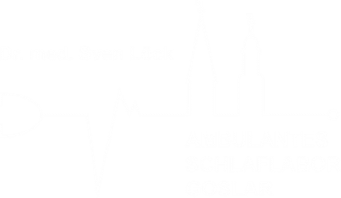 Grafische Illustration einer Herzlinie mit Text Ambulantes Schlaflabor Goslar